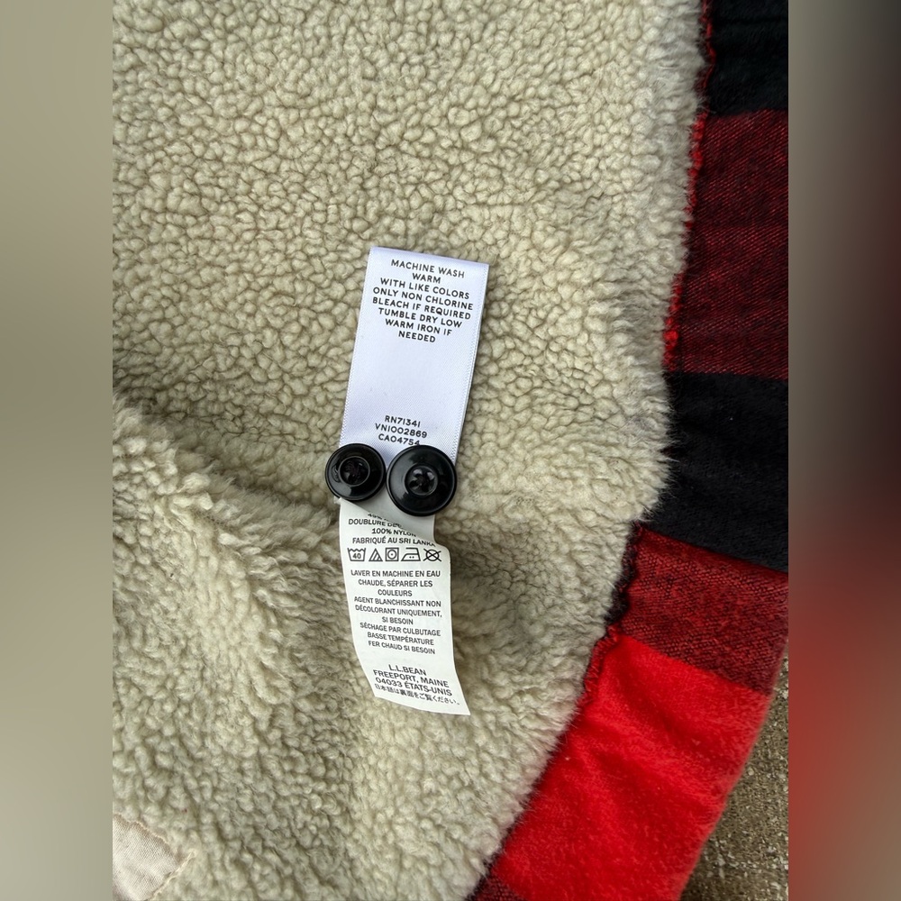 LL Bean Signature Sherpa Lined Buffalo Plaid Jacket - Throwback Red & Black S - Picture 8 of 8